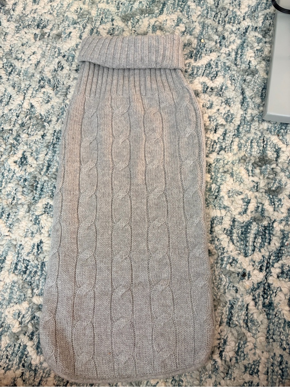 NWT Polo Ralph Lauren Gray Cashmere Pet Cable Knit Sweater Size XL